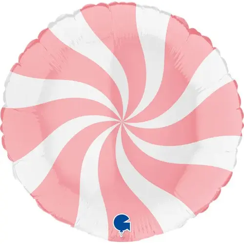 18 Inch Swirl Candy Round Balloon-Pink