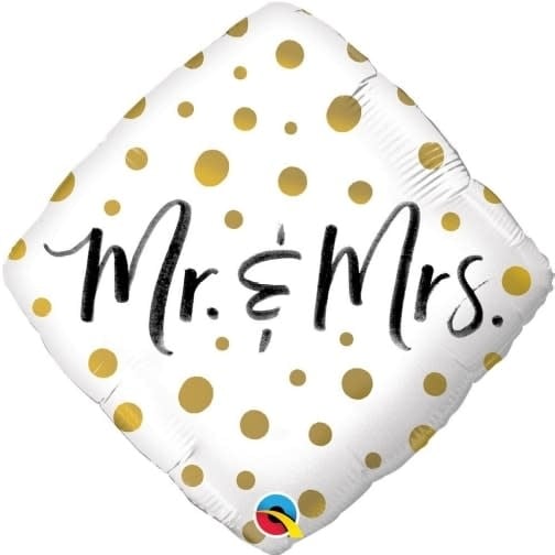 18" Mr And Mrs Gold Dots - Flt Bridal & Wedding