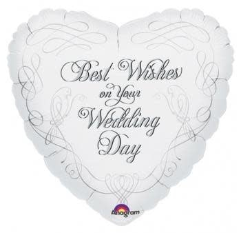 18" Mylar - Wedding Doves Best Wishes Bridal & Wedding