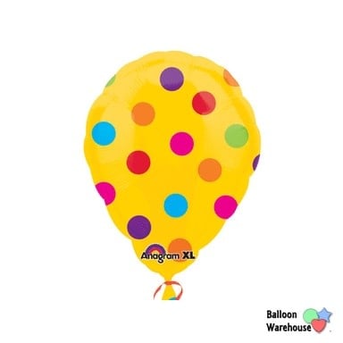 18" Yellow Polka Dots