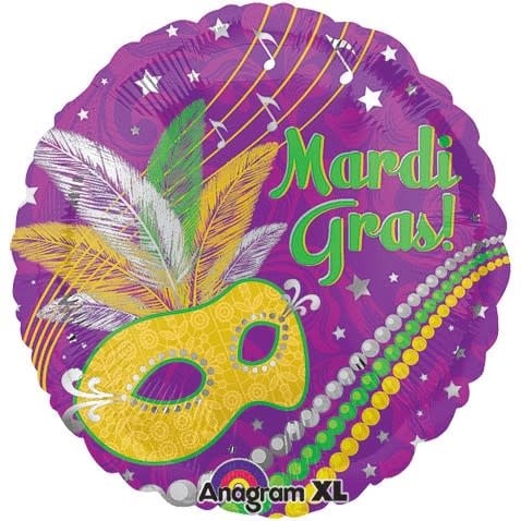 18'' Festive Mardi Gras Foil Masquerade