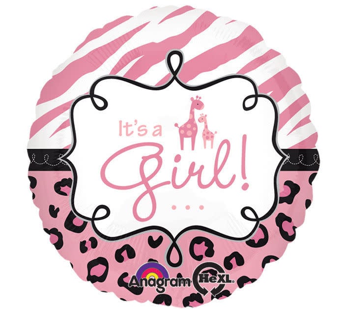 18'' Mylar Balloon-Safari Baby Girl