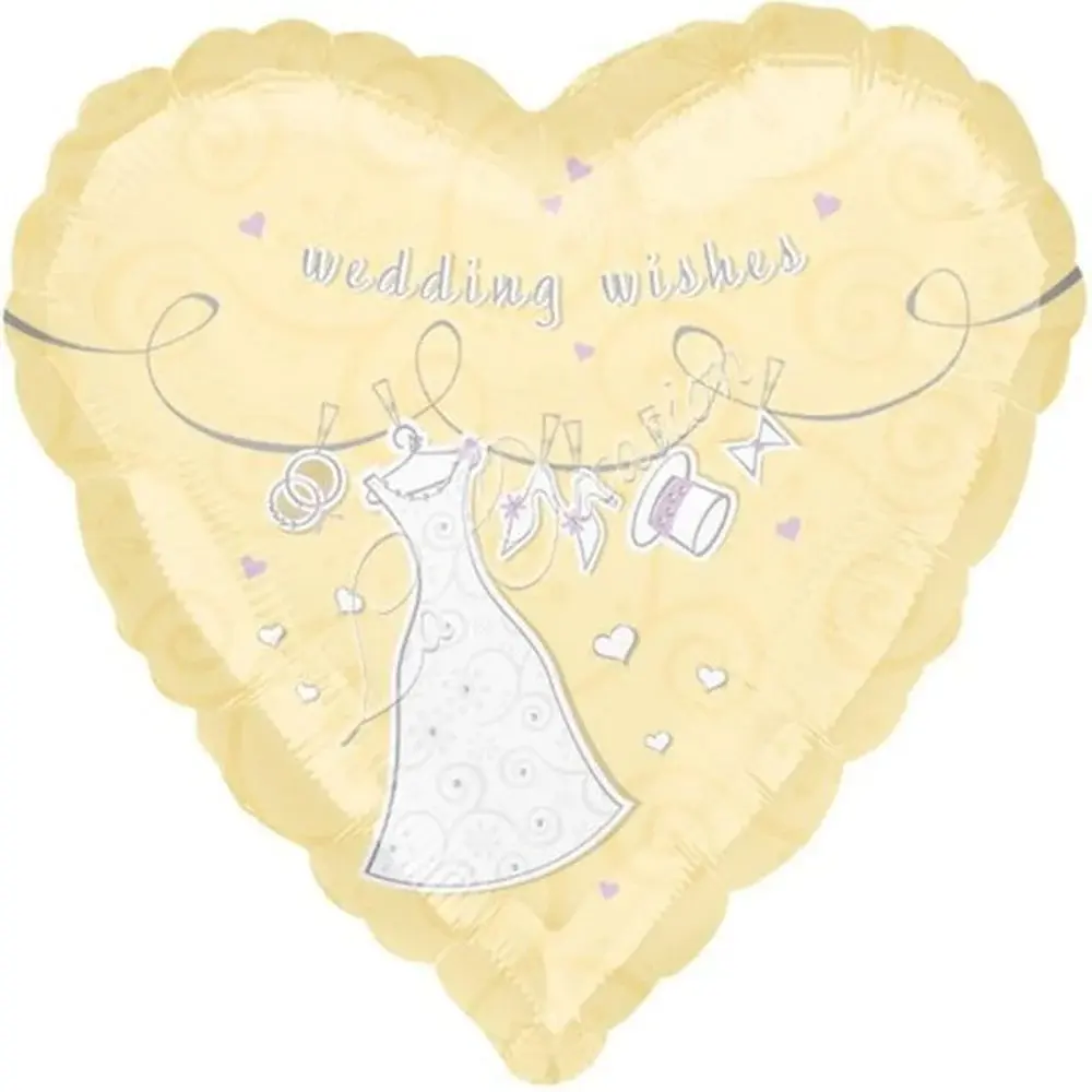 18 Inch Foil Balloon-Wedding Wishes Swirls