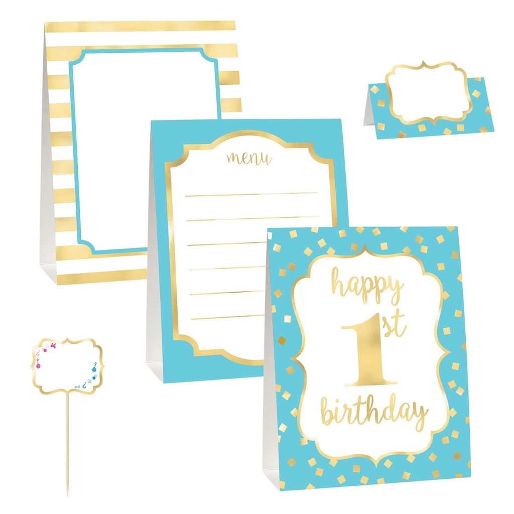 1st Birthday Blue Buffet Decorating Kit First Birthday Boy