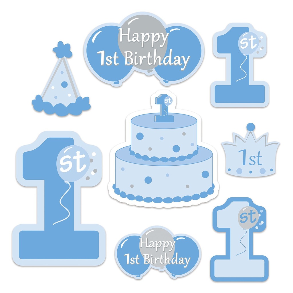 1st Birthday Cutouts Yellow First Birthday Boy