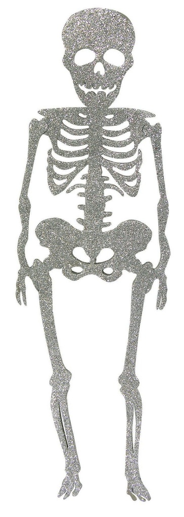 20 Inch Glitter Skeleton-Silver Halloween