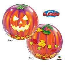 22 Inch Mylar Bubble Balloon-Jack O Lantern Halloween
