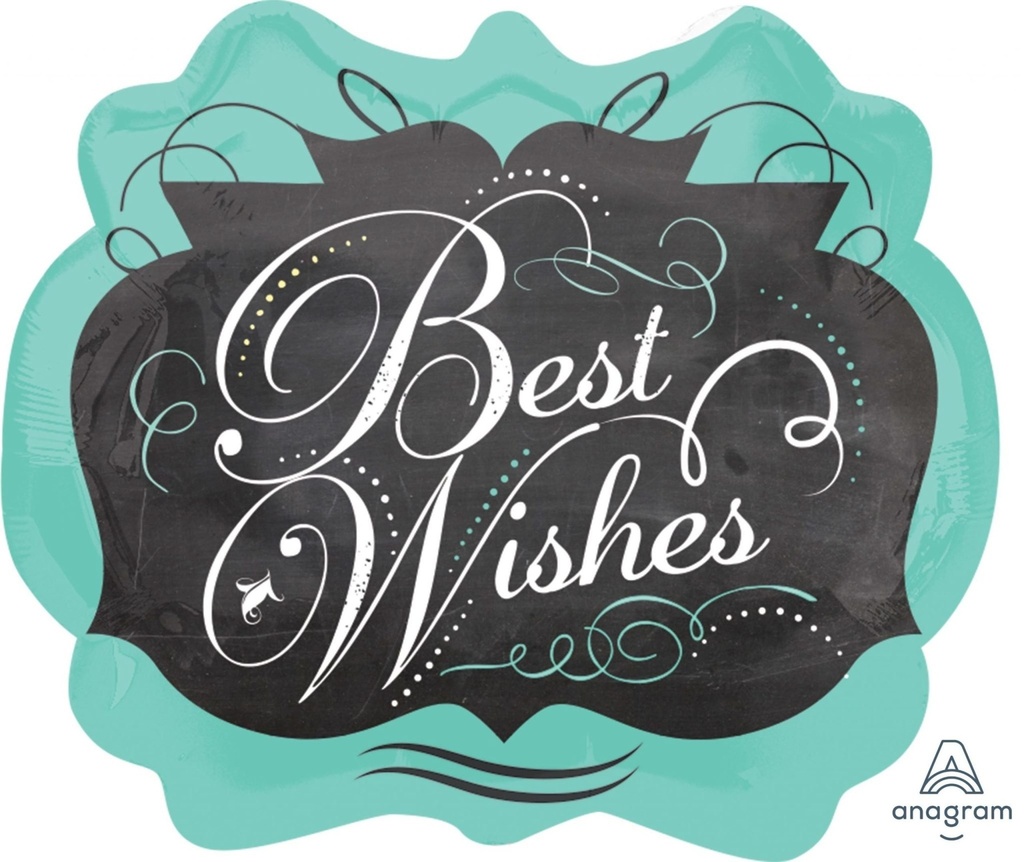25 Inch Mylar Balloon Chalkboard-Best Wishes