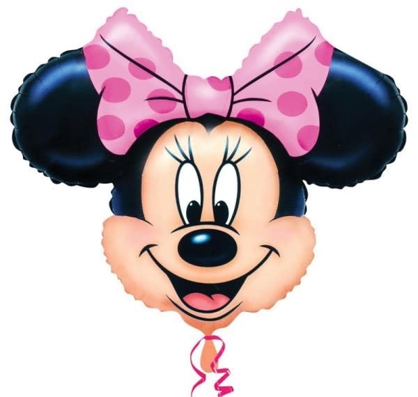 26 Inch Mylar Balloon Minnie Mouse Head Shape Pink