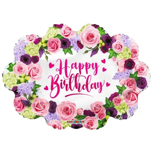 28 Inch Foil Balloon-Floral Birthday