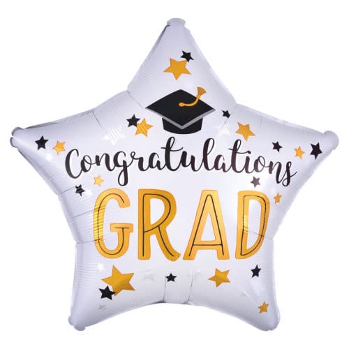 28 Inch Mylar Star Balloon-Congratulations Grad Graduation