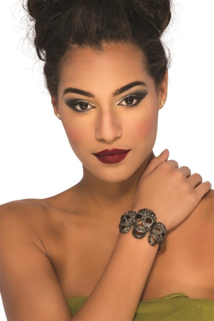 3 Head Skull Grey Bangle