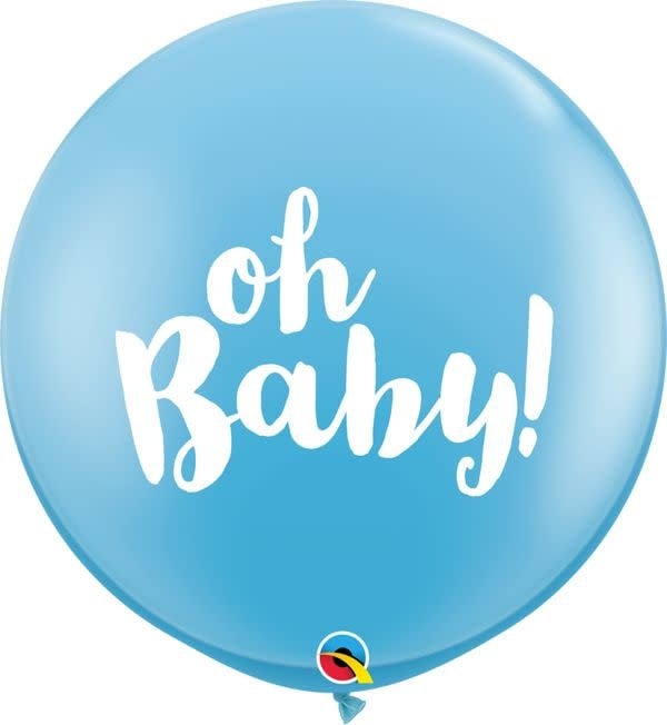 3 ft (36 Inch) Latex Balloon 1Pk- Oh Baby Pale Blue