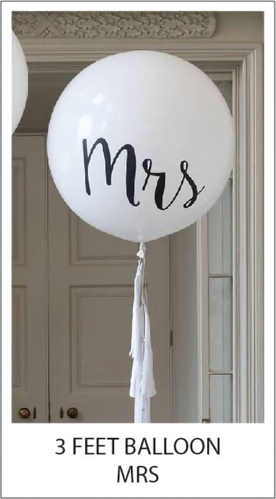 3 ft (36 Inch) Printed Latex Balloon-Mrs.