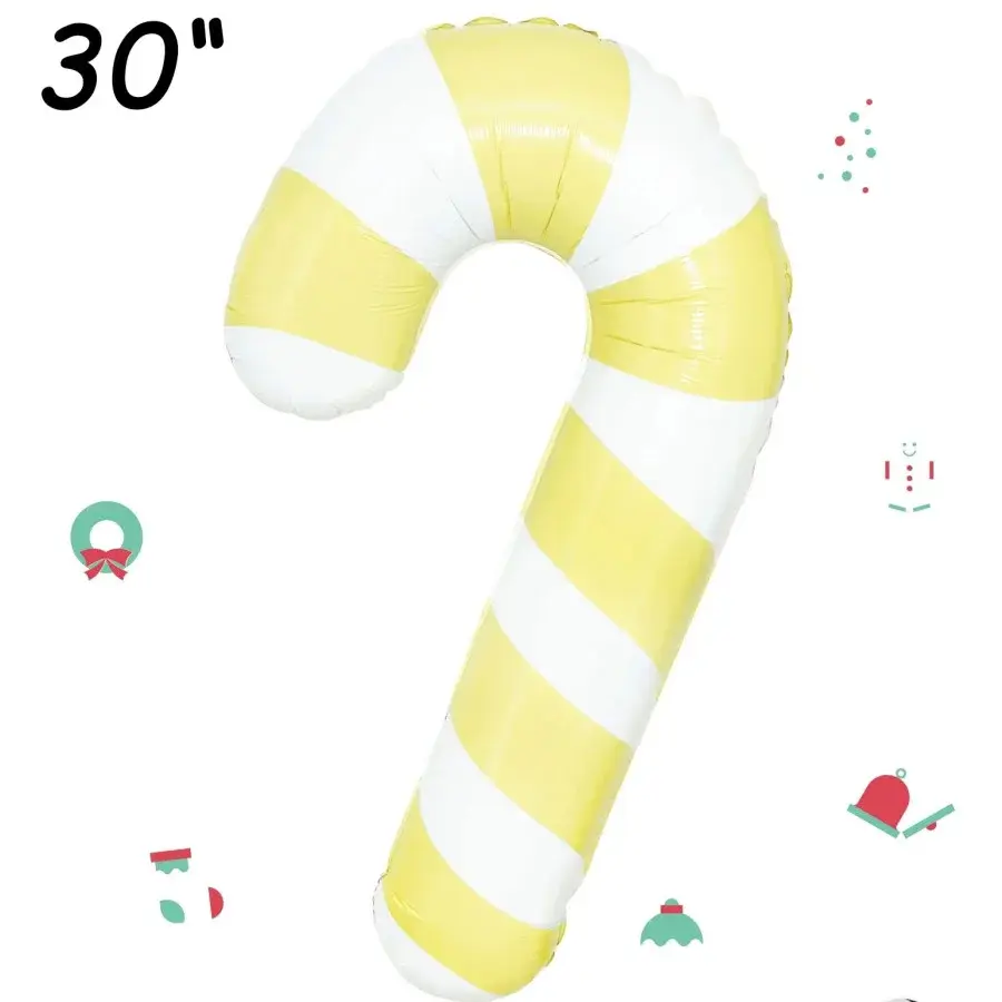 بالون مجسم حلوى قصب السكر أصفر 30 إنش