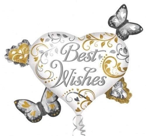 30'' Best Wishes Heart Cluster - Fl