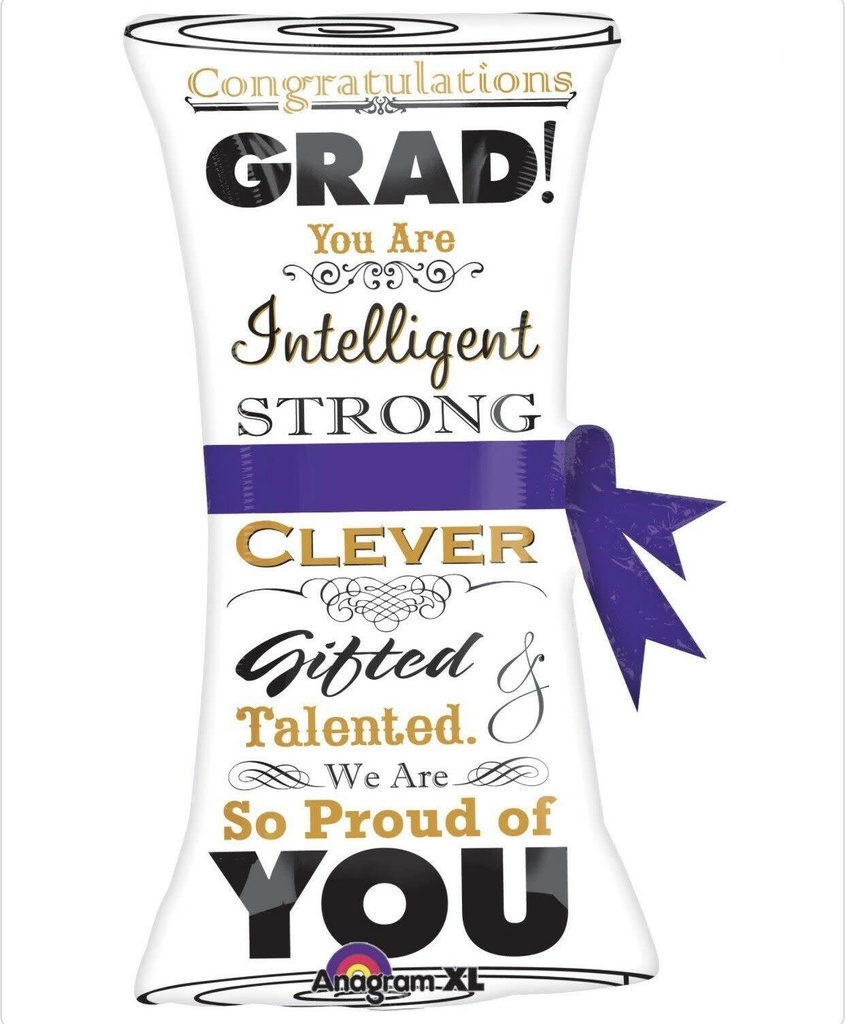 31" Mylar Balloon Shape-Grad Scroll