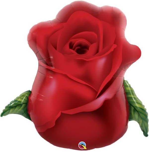 33 Inch Mylar Balloon Red Rose Bud