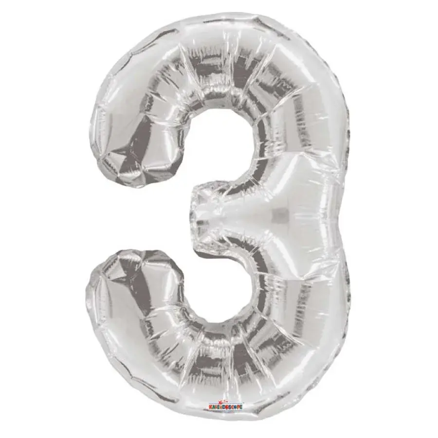 34 Inch Balloon Number Silver-3