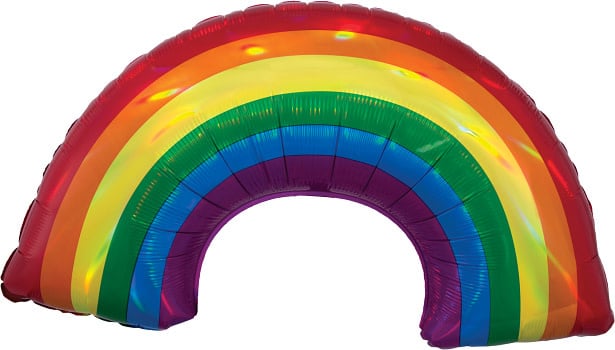 34 Inch Mylar Balloon Shape-RainbowHolographic-Iridescent