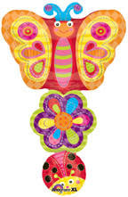 34" Ladybug Flower Butterfly Stacker Butterfly