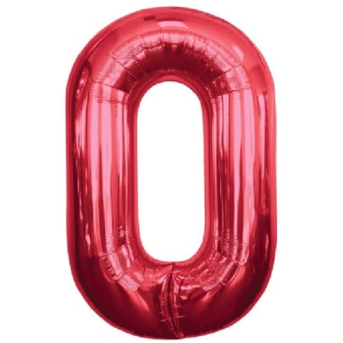 34" Number 0 Red