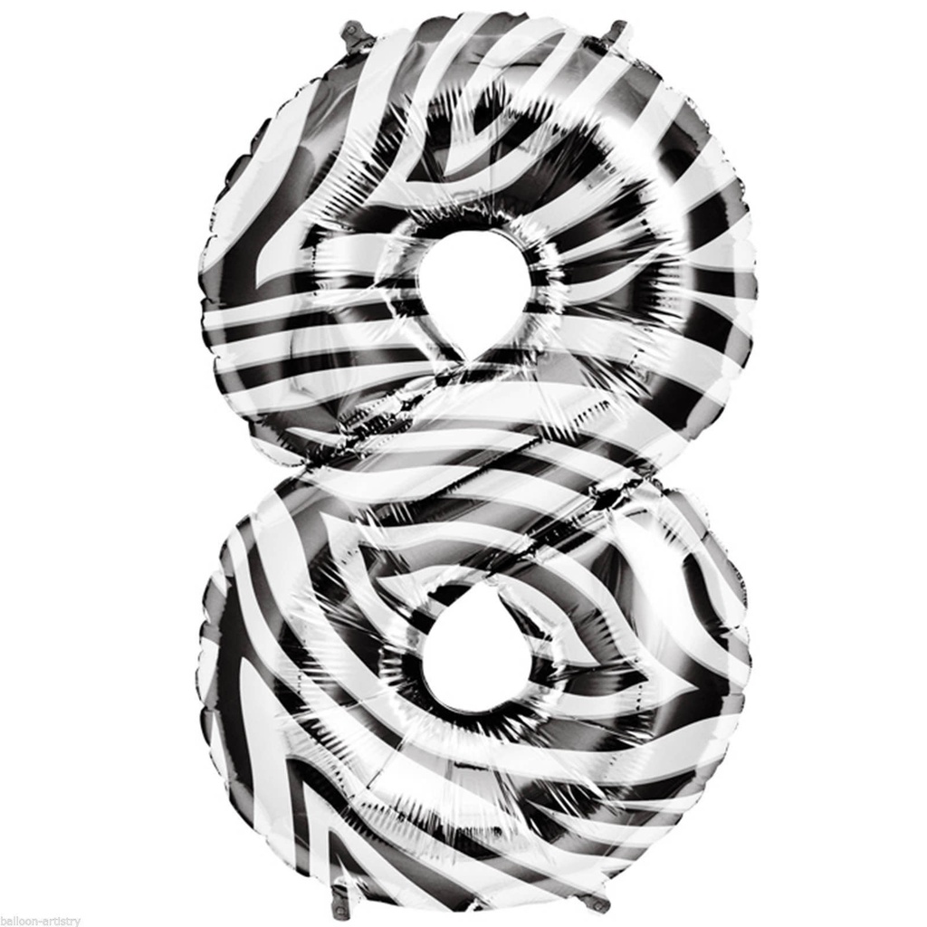 34" Number 8 Zebra