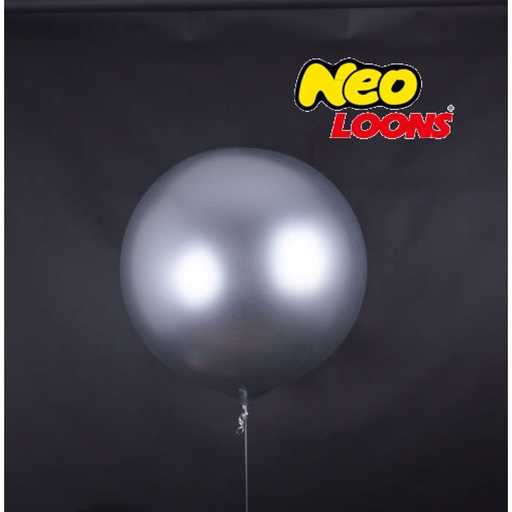 36 Inch Latex Chrome Balloons 1ct-Silver