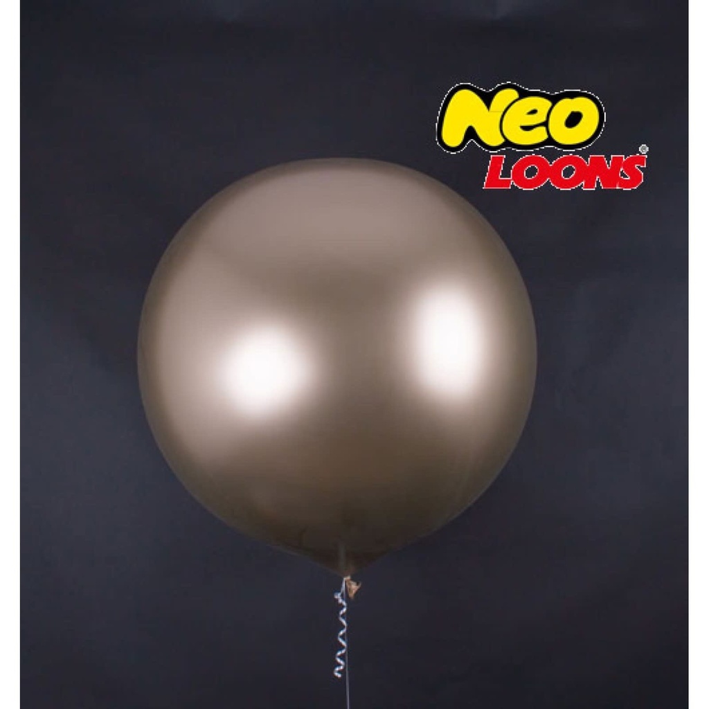 36 Inch Latex Chrome Balloons 2ct-Gold