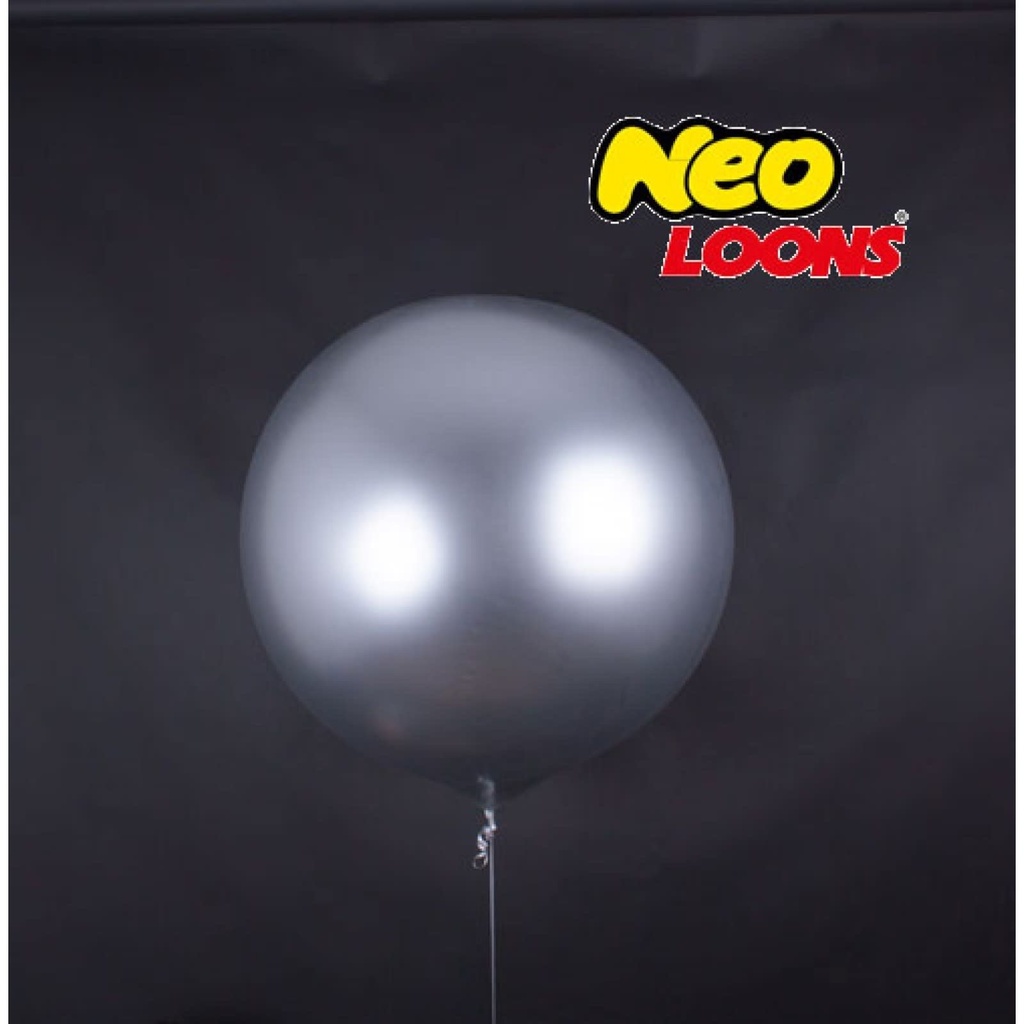 36 Inch Latex Chrome Balloons 2ct-Silver
