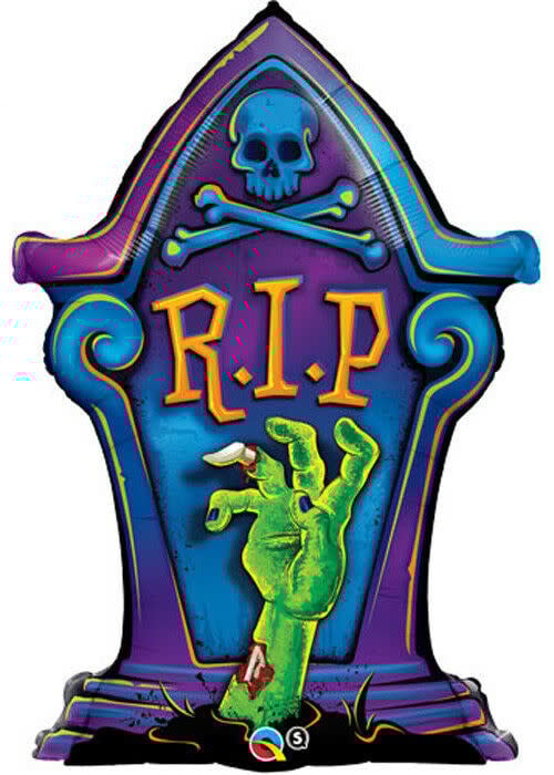 36 Inch Mylar Balloon-RIP Tombstone