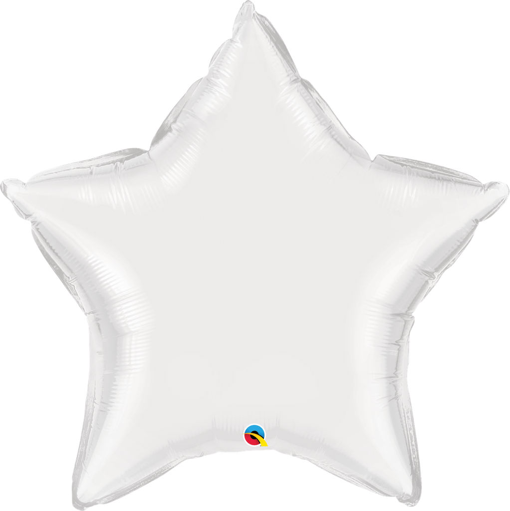 36" Mylar Balloon - Jimbo Star White Flat Ramadan