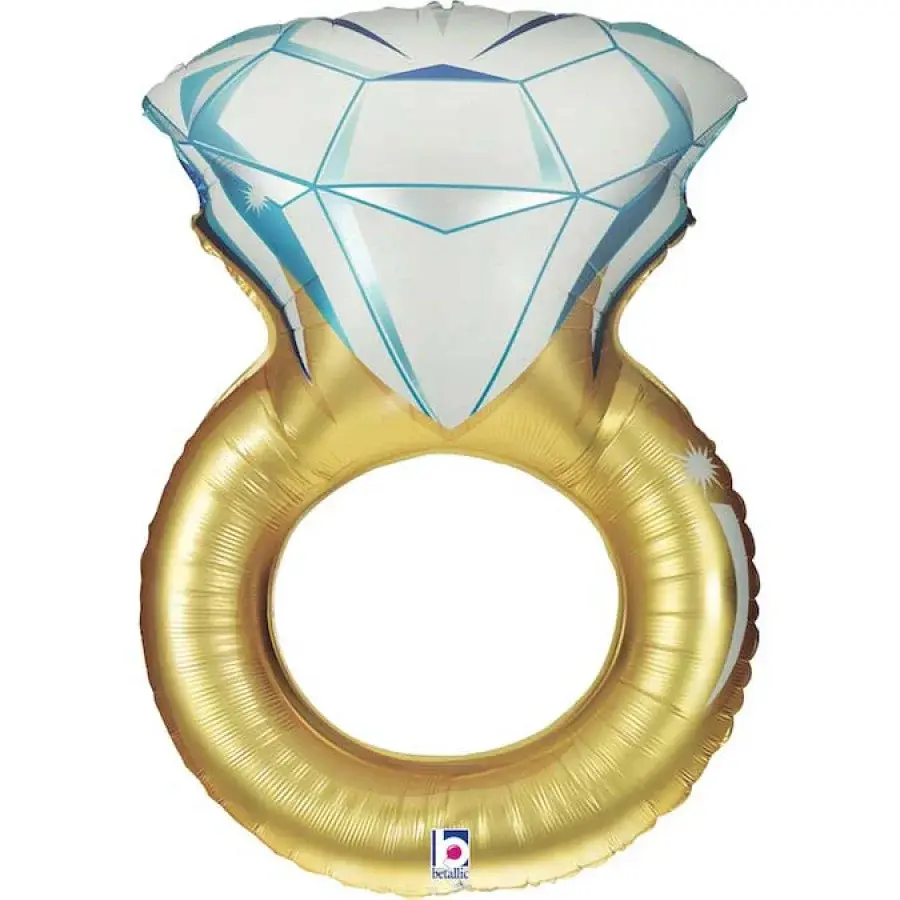37"Gold Wedding Ring Balloon