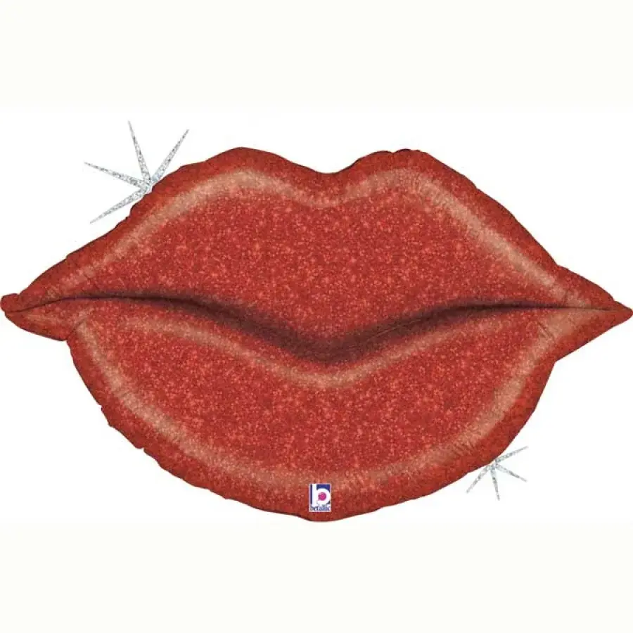 39 Inch Foil Balloon-Holographic Lips
