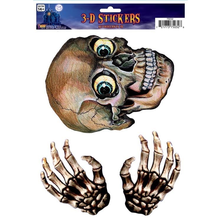 3D Window Sticker-Skull/Hand Halloween