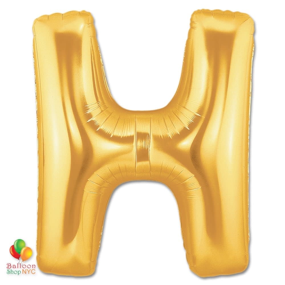 40 Inch Mylar Balloon Letter H Gold