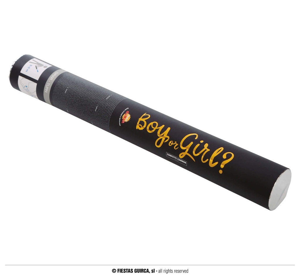 40Cm Paper  Cannon Boy Or Girl-PinkConfetti Popper Streamer