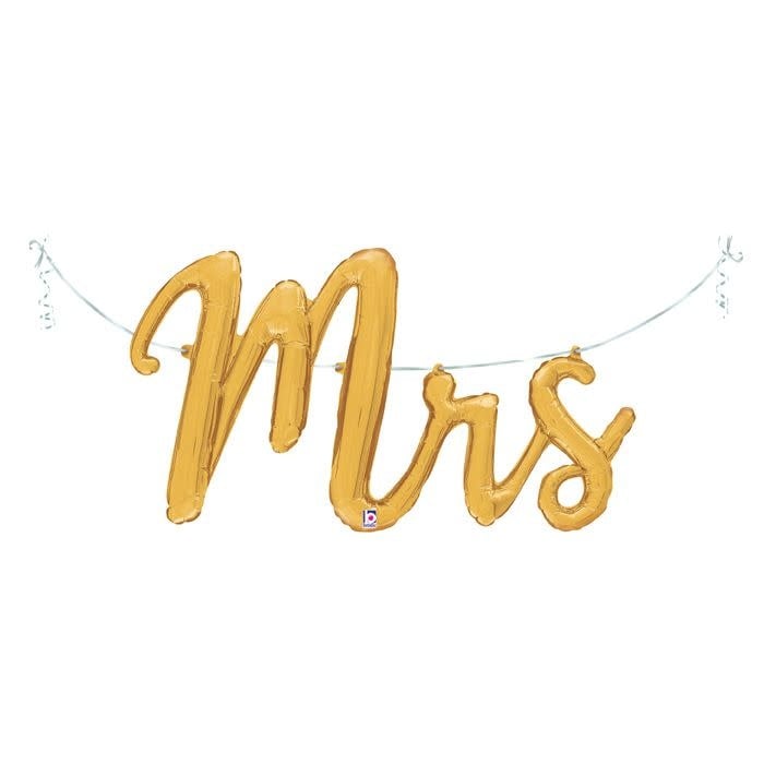 44 Inch Mylar Script Balloon-Mrs. Gold