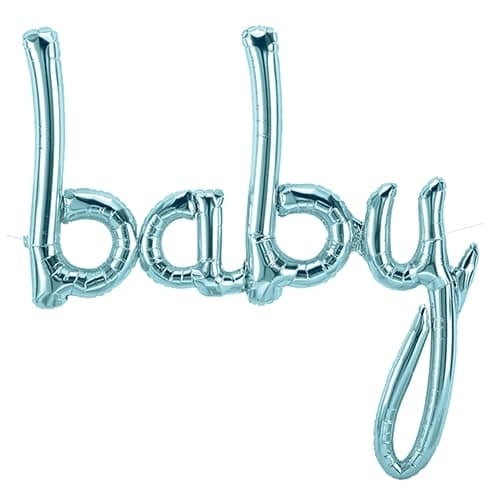 46" Script Baby Pastel Blue -Pkg Baby Boy