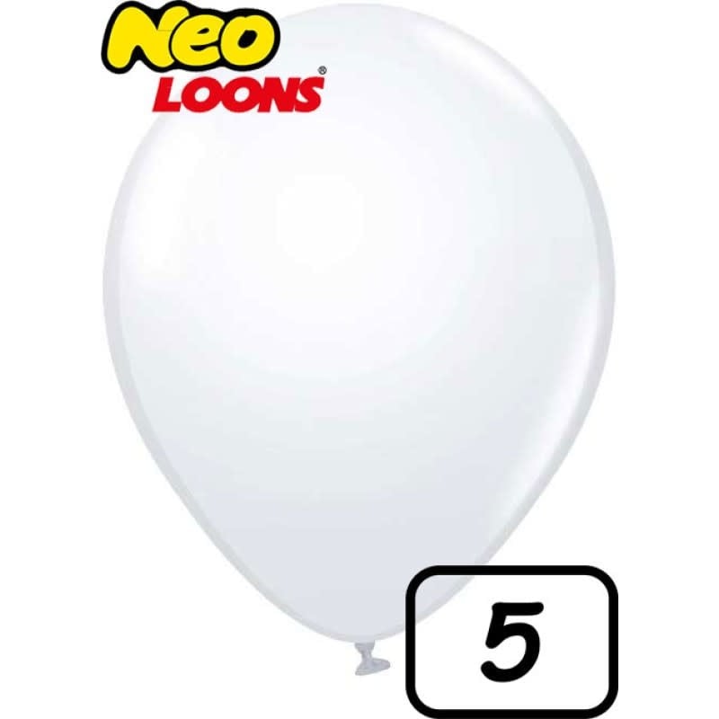 5 Inch Latex Balloons 100Ct-Standard White