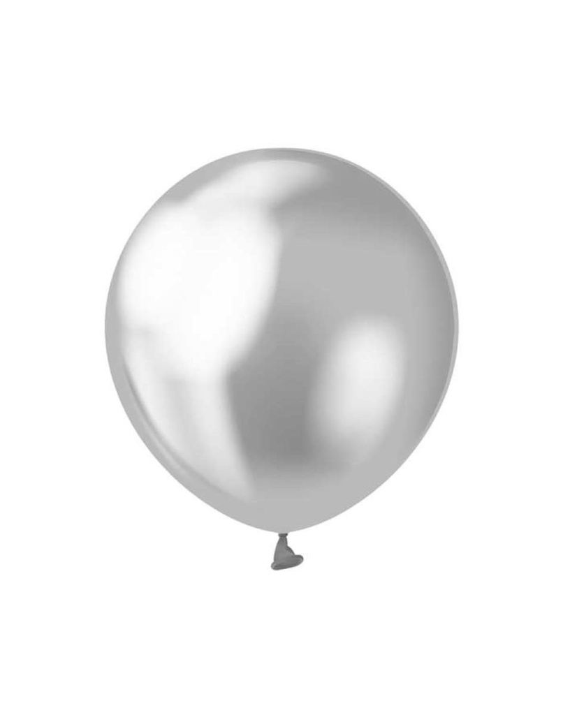 5 Inch Neotex Latex Balloons 50 ct-Chrome Silver