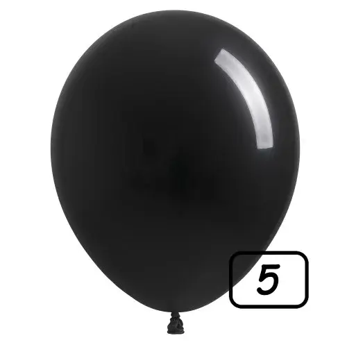 5 inch Latex Balloon Black Standard 100 count