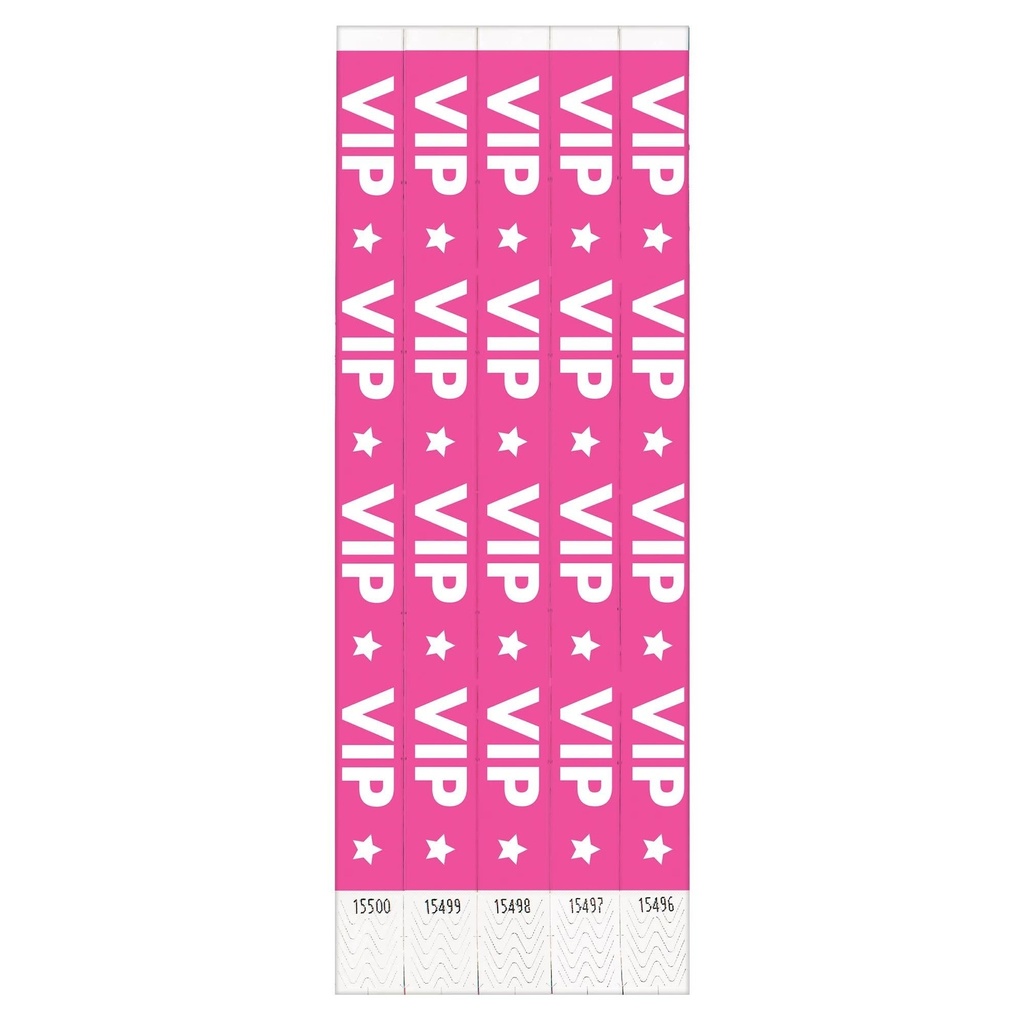 500ct VIP Star Pink Wristbands