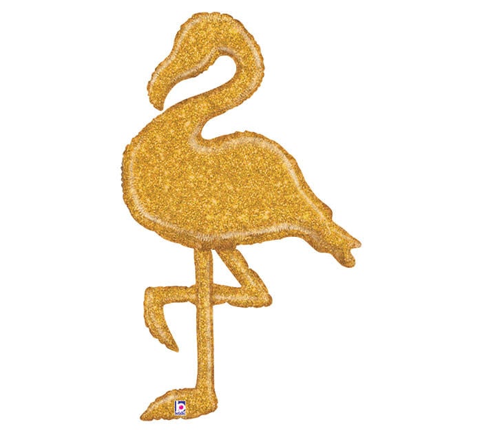 53" Gold Glitter Flamingo Shp-Fl Hawaiian/Tropical