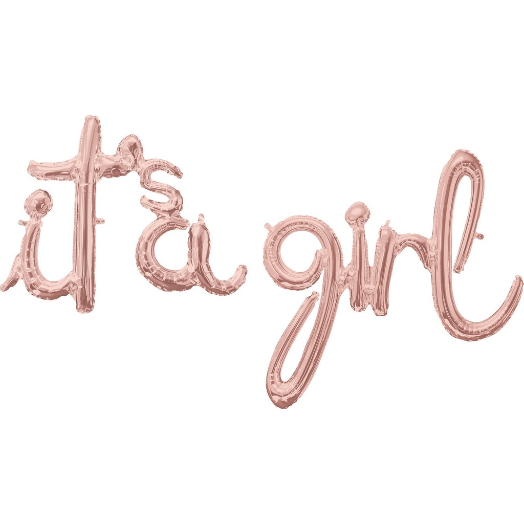 56" Mylar Balloon Phrase - It’S A Girl Gold Gender Reveal
