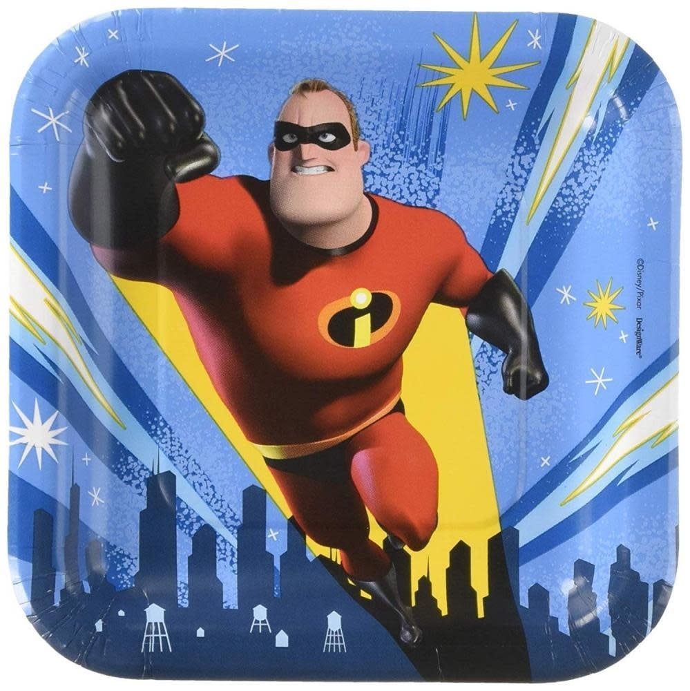 7" Plate Square Incredibles 2
