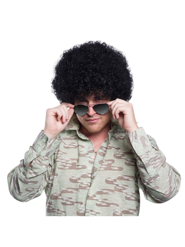 باروكة أفرو السبعينات سوداء (للجنسين)