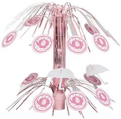 8.5" Cascade Centerpiece-Umbrella Elephants Pink