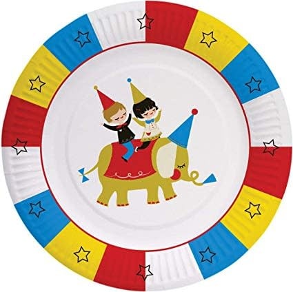 8Inch Round Plates-Circus
