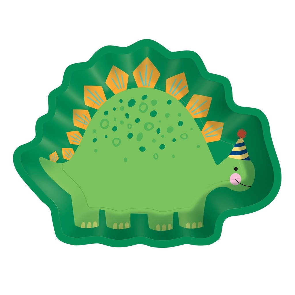 9 Inch Dinosaur Shaped Plates 8/pk